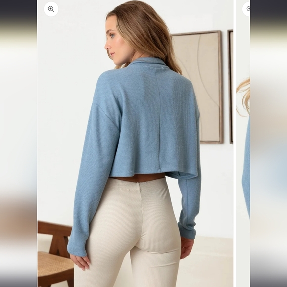 Last one 💙 Steel Blue Ribbed Jacket - Picture 3 of 5